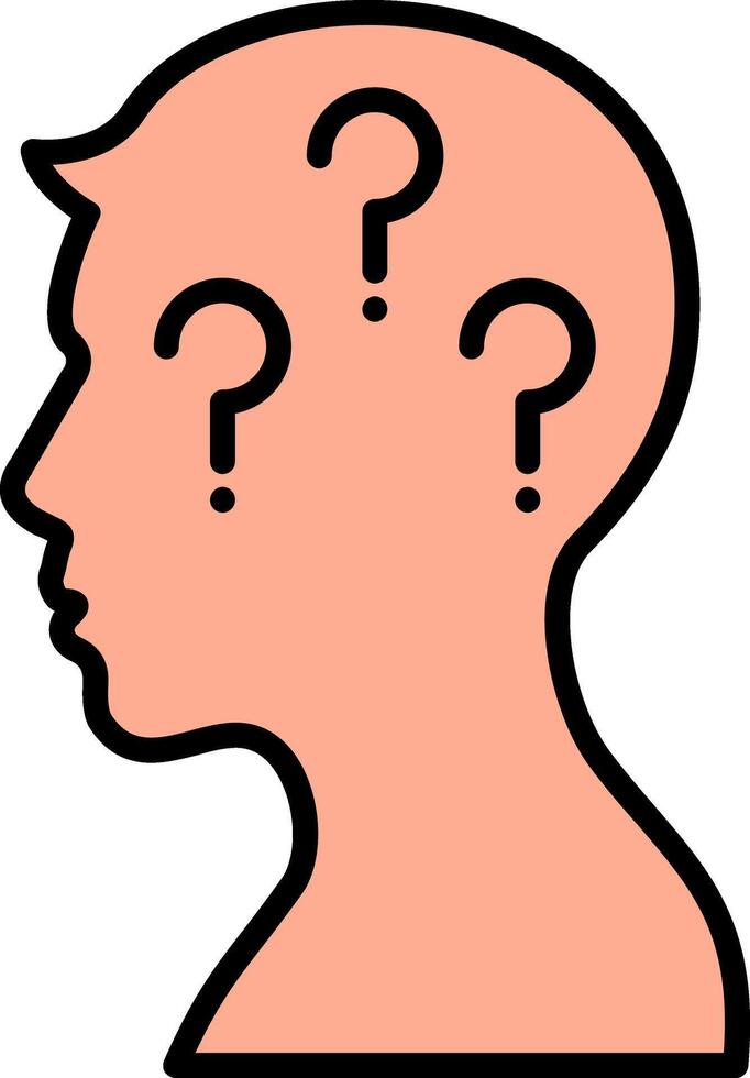 Confusion Line Filled Icon vector