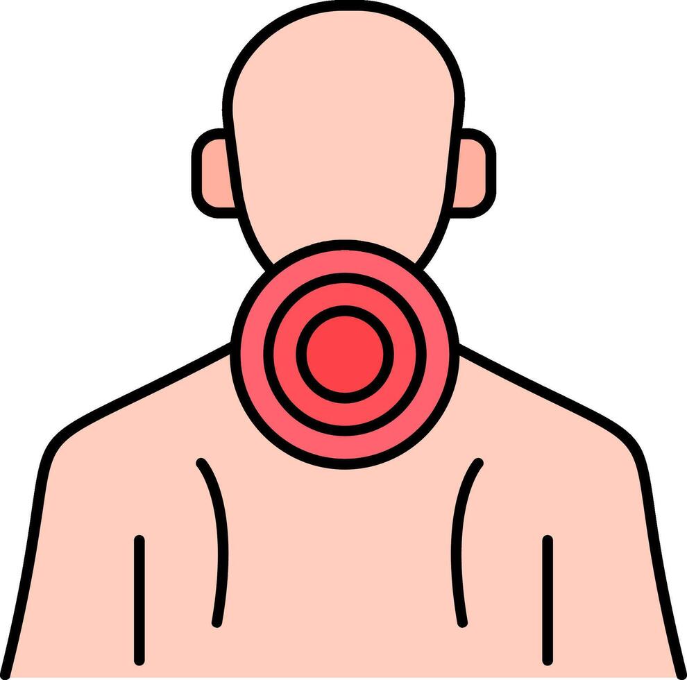 Neck Pain Line Filled Icon vector