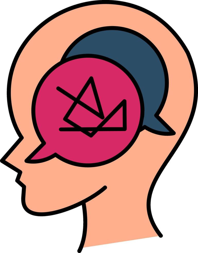 Confusion Line Filled Icon vector