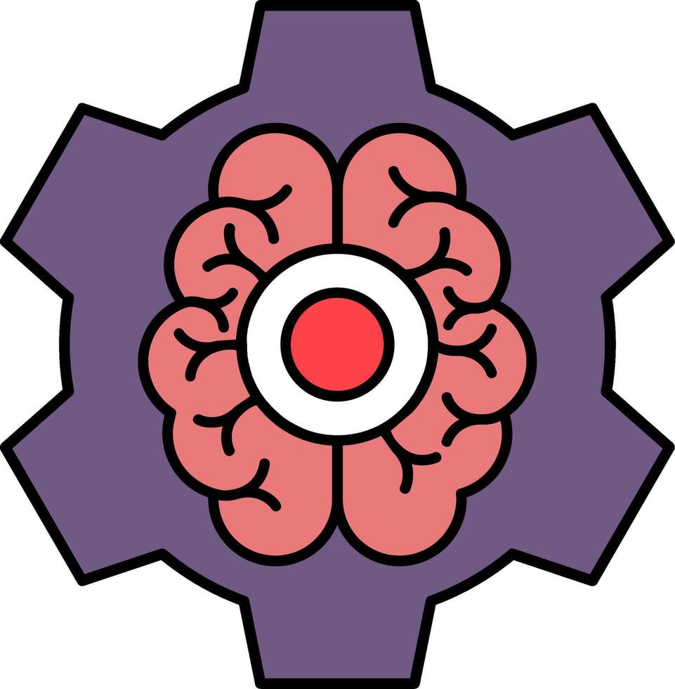 Brain Functions Line Filled Icon vector