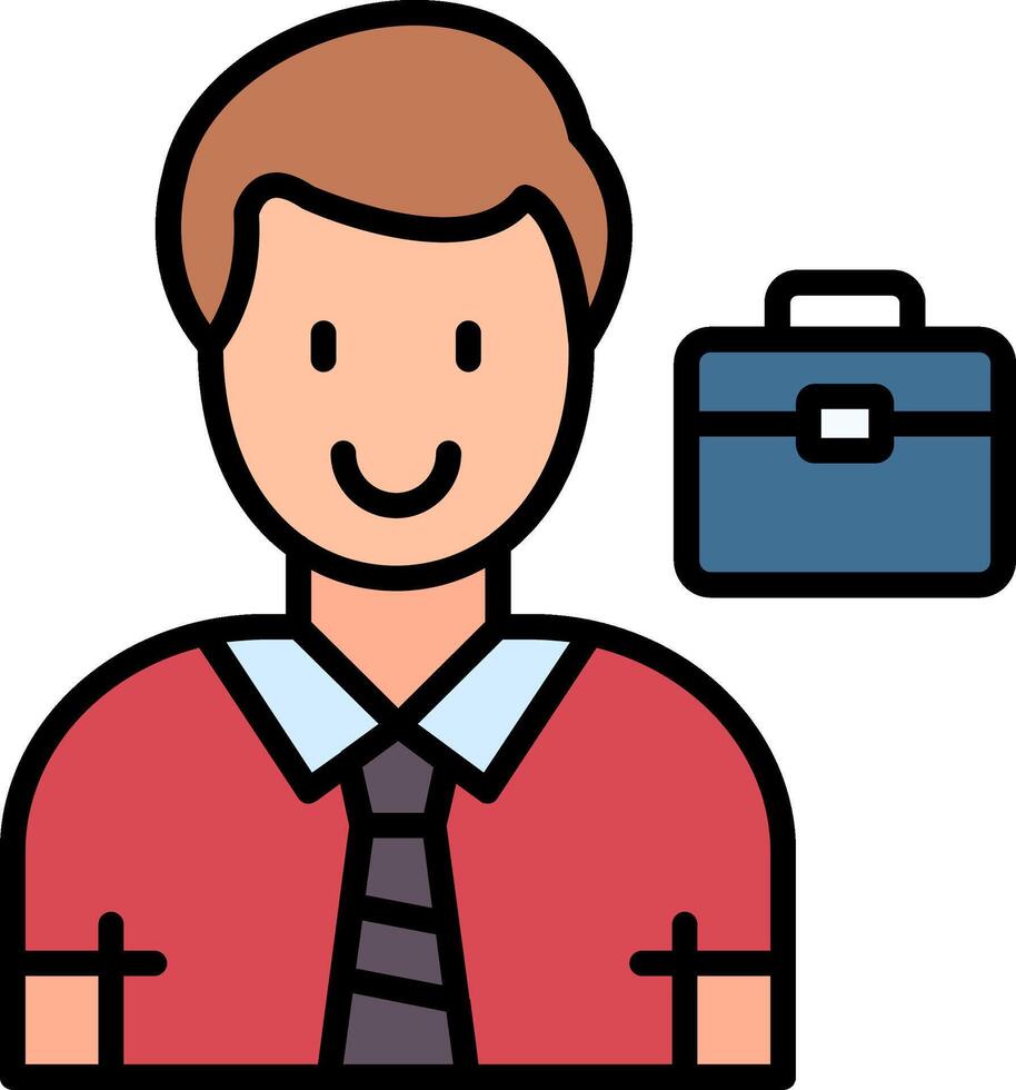 Businessman Line Filled Icon vector