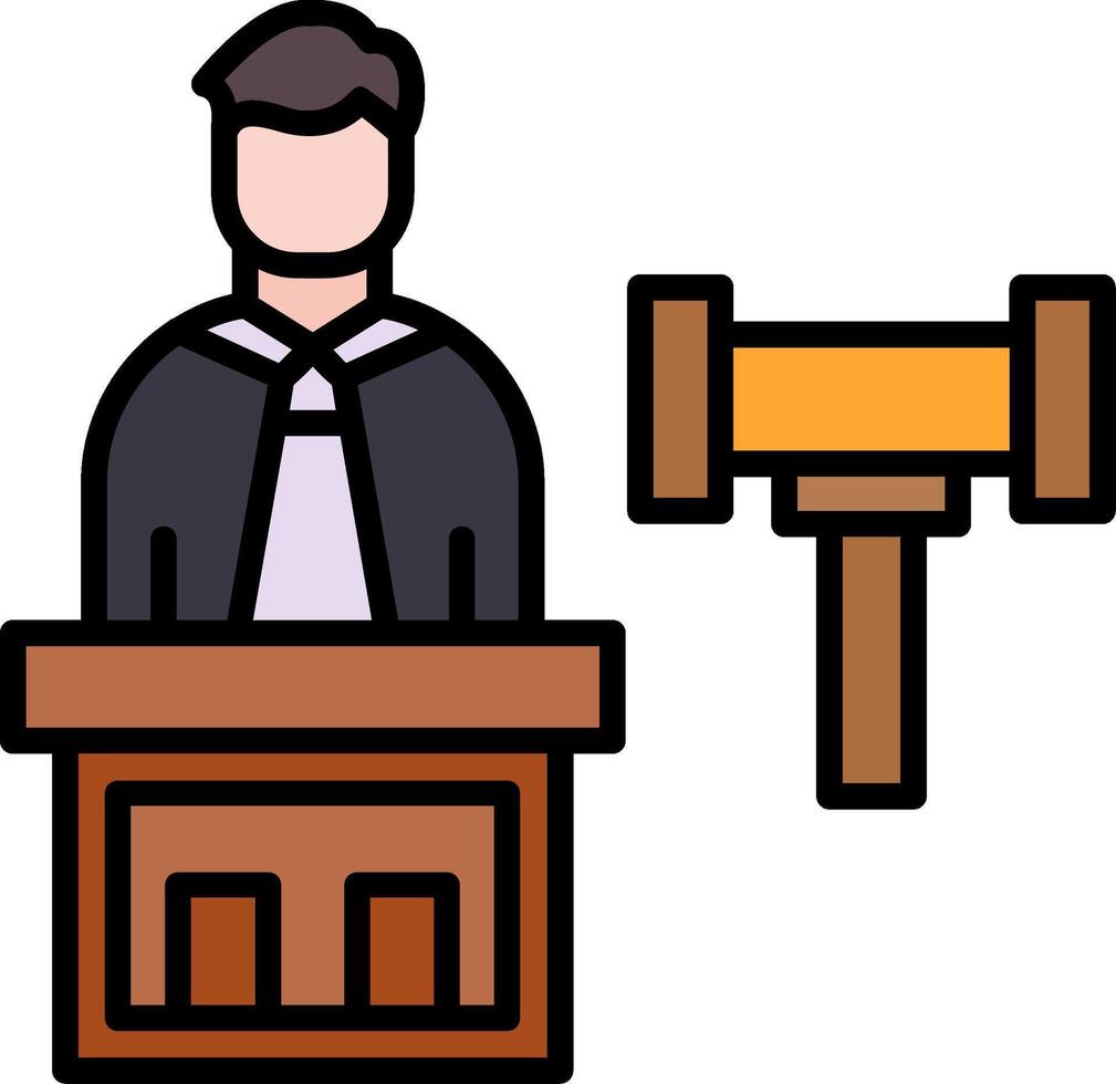 Judge Line Filled Icon vector