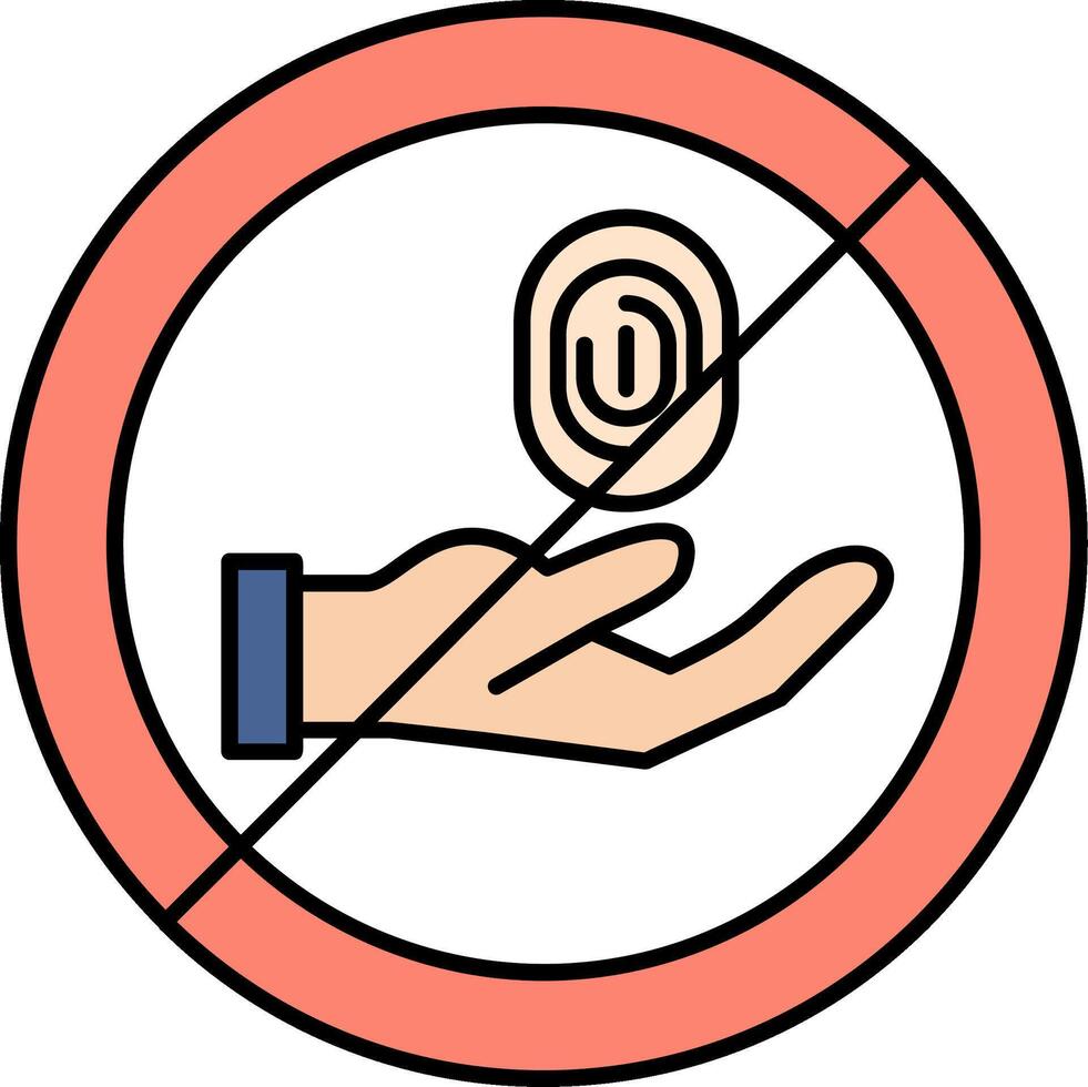 No Thief Line Filled Icon vector