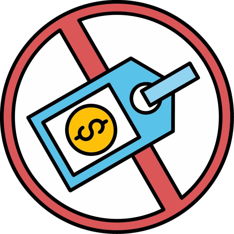No Sales Line Filled Icon vector