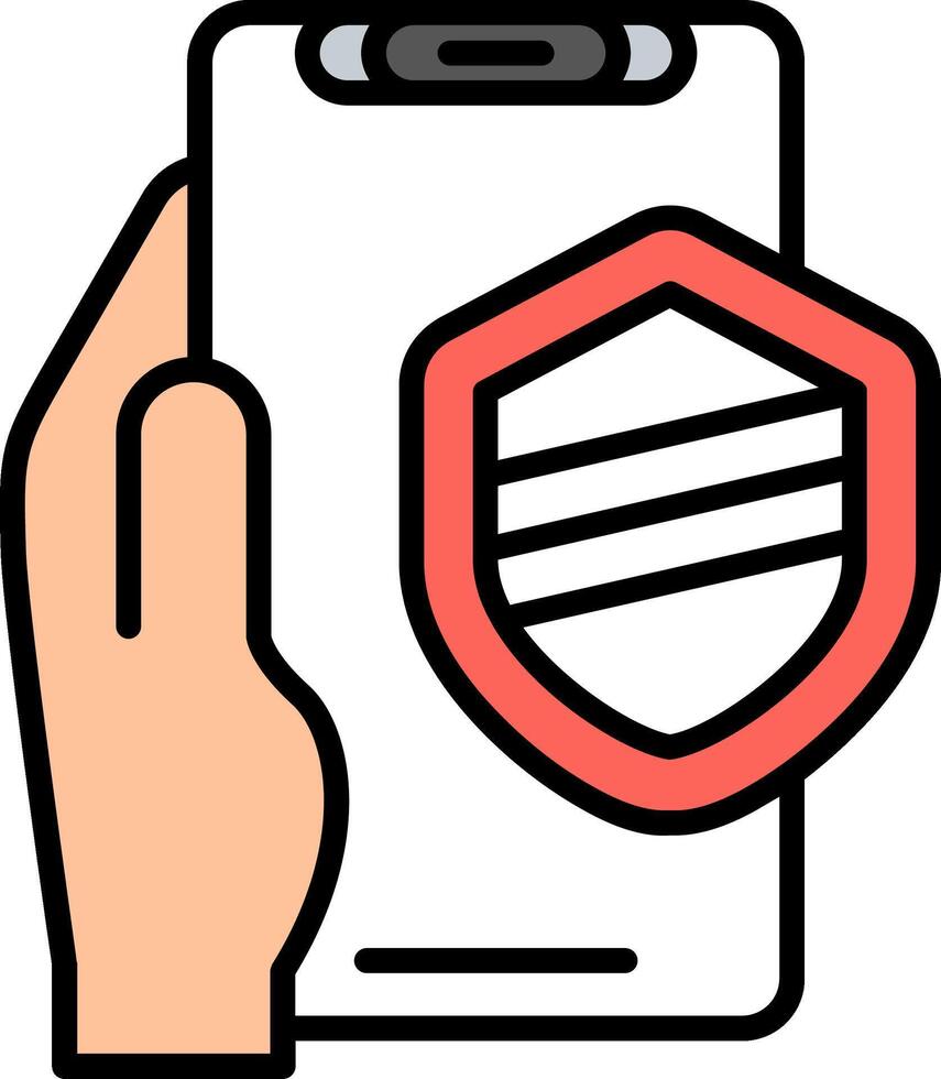 Security Line Filled Icon vector