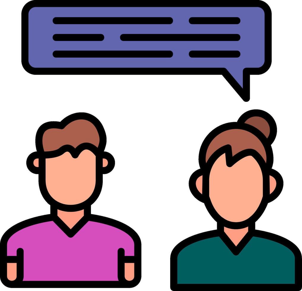 In Person Meeting Line Filled Icon vector