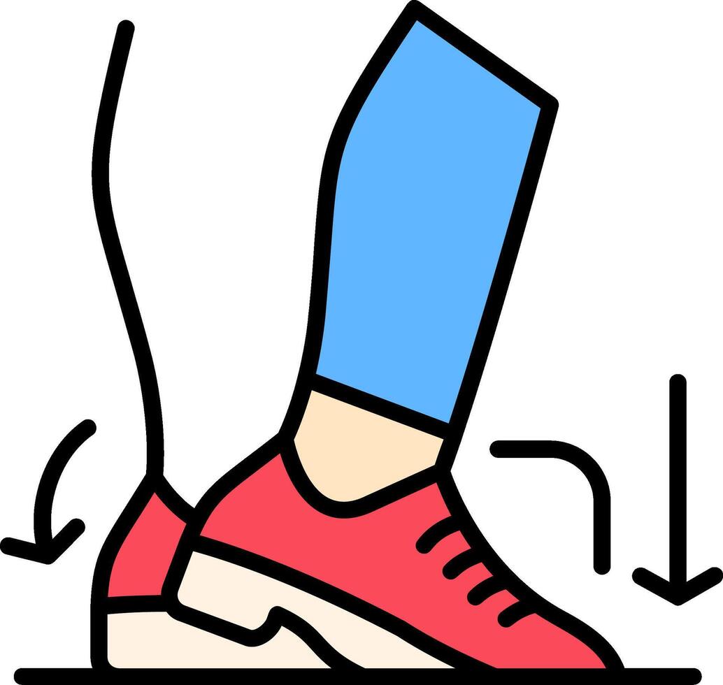 Toe Heel Line Filled Icon vector