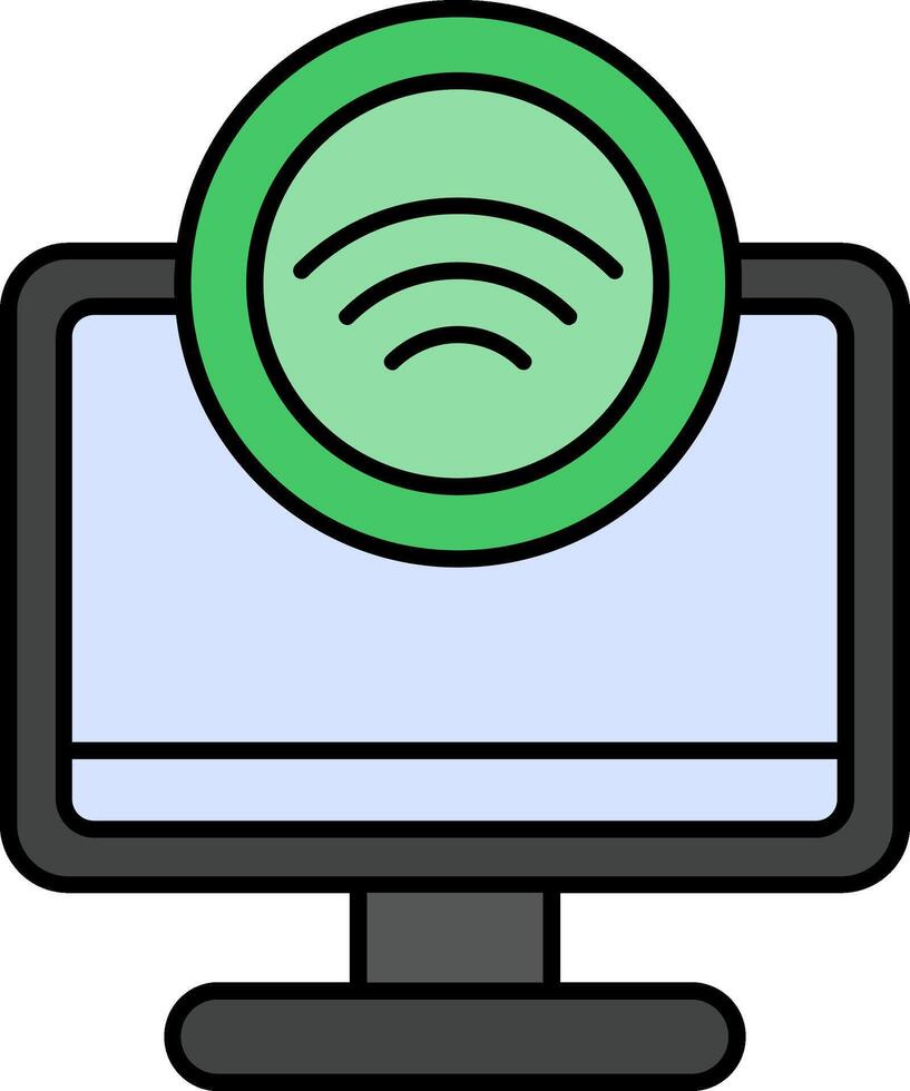 Internet Access Line Filled Icon vector