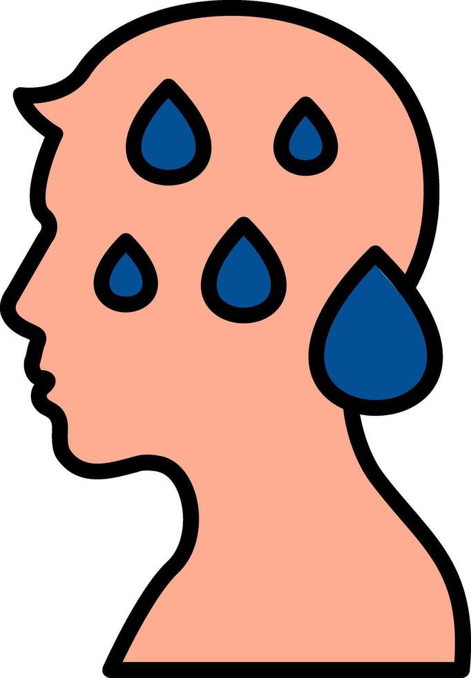 Sweating Line Filled Icon vector