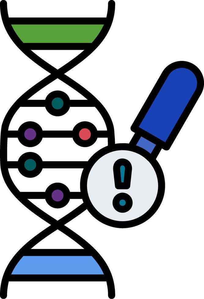 Genetics Problem Line Filled Icon vector
