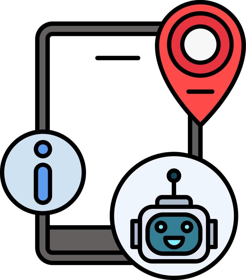 Virtual Assistant Line Filled Icon vector
