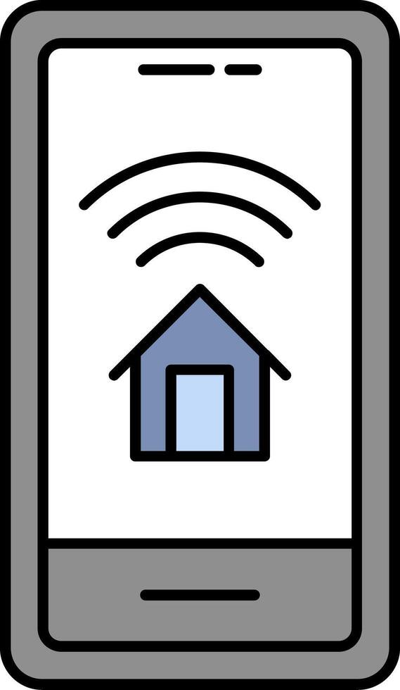 Smart Home Monitoring Line Filled Icon vector