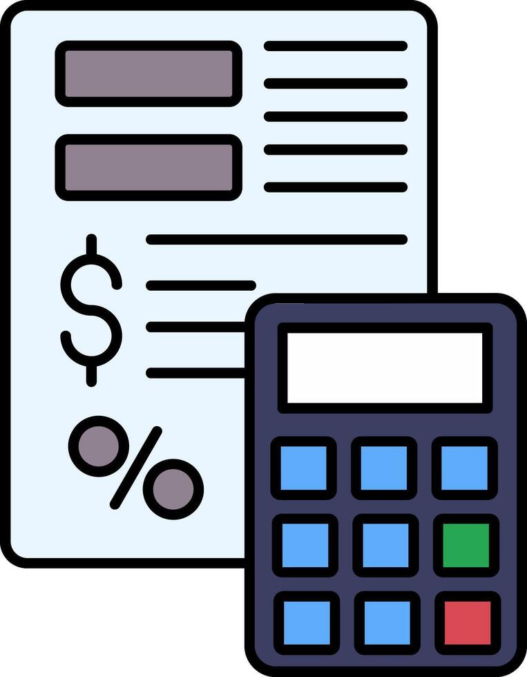 Expense Calculation Line Filled Icon vector