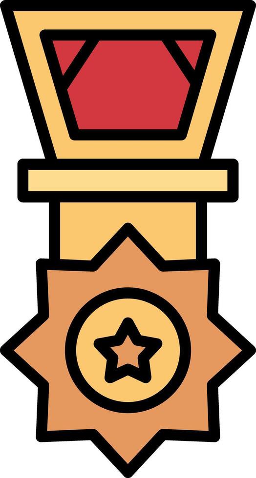 Medal Line Filled Icon vector