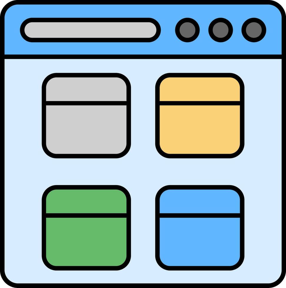 Webpage Line Filled Icon vector