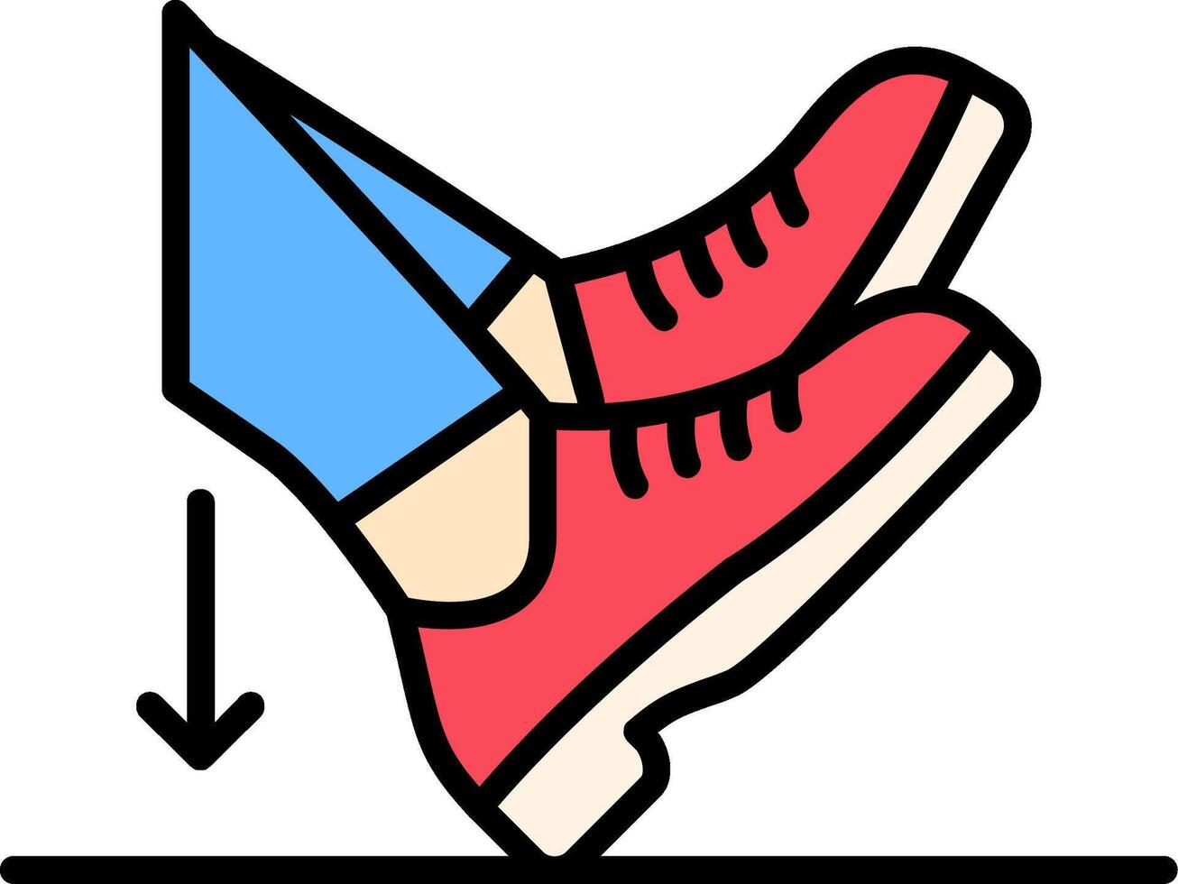Heel Dig Line Filled Icon vector
