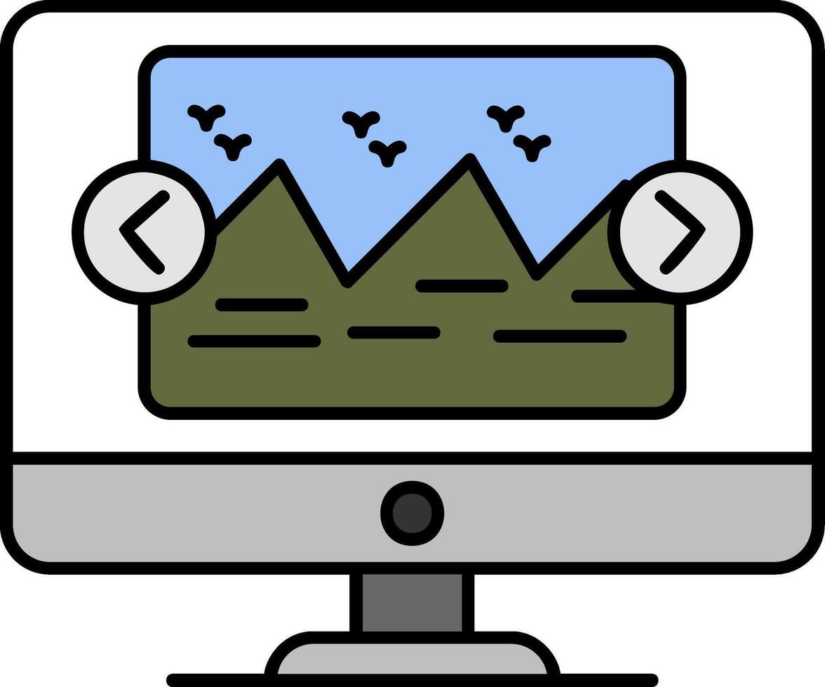 Carrousel Line Filled Icon vector