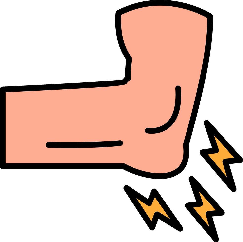 Elbow Pain Line Filled Icon vector