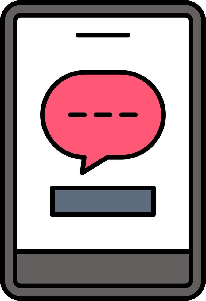 Phone Message Line Filled Icon vector