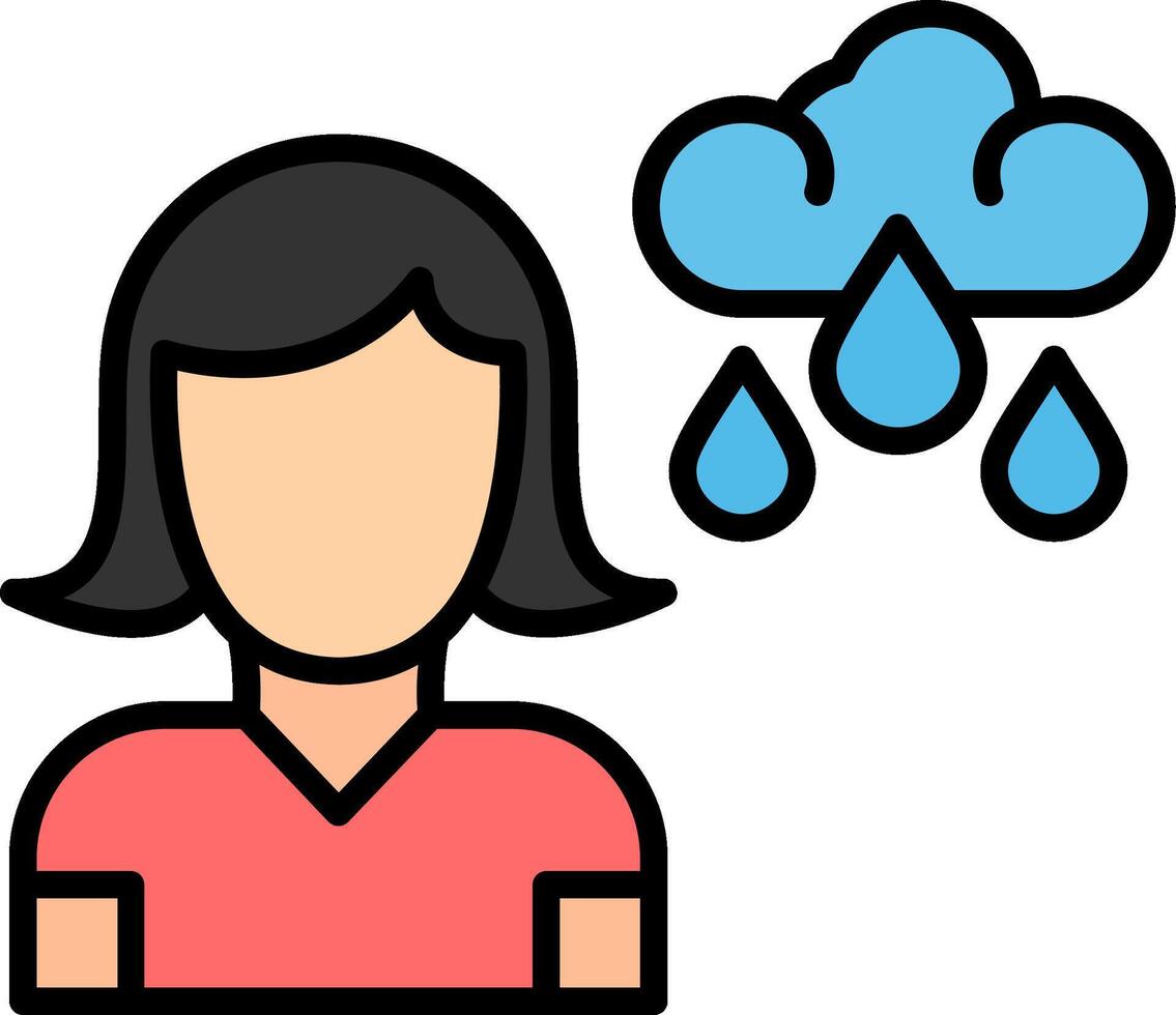 Depression Line Filled Icon vector