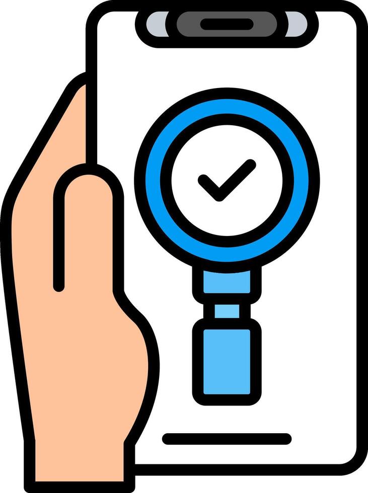 Search Line Filled Icon vector