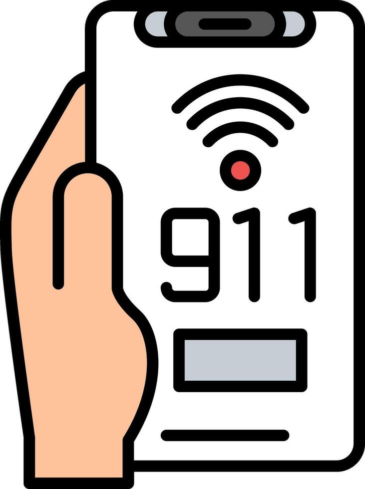 Emergency Call Line Filled Icon vector