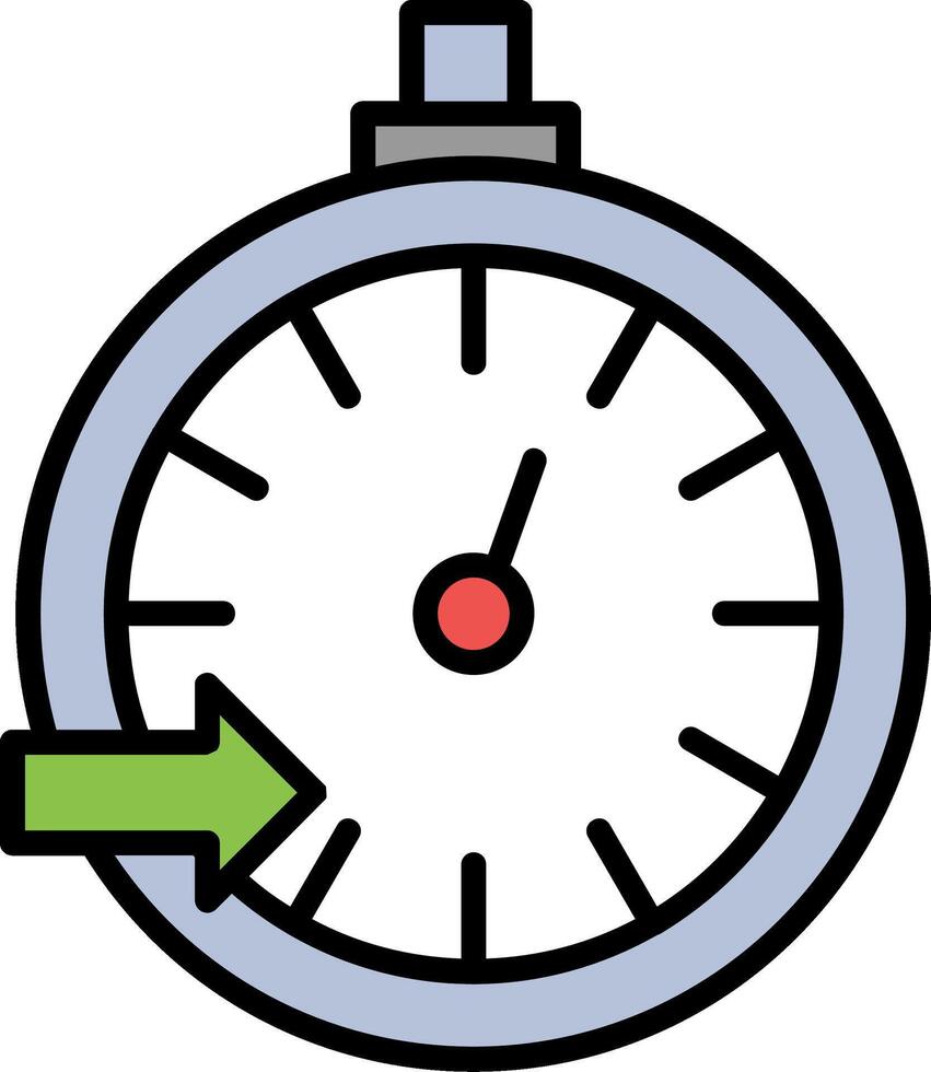 Pace Clock Line Filled Icon vector