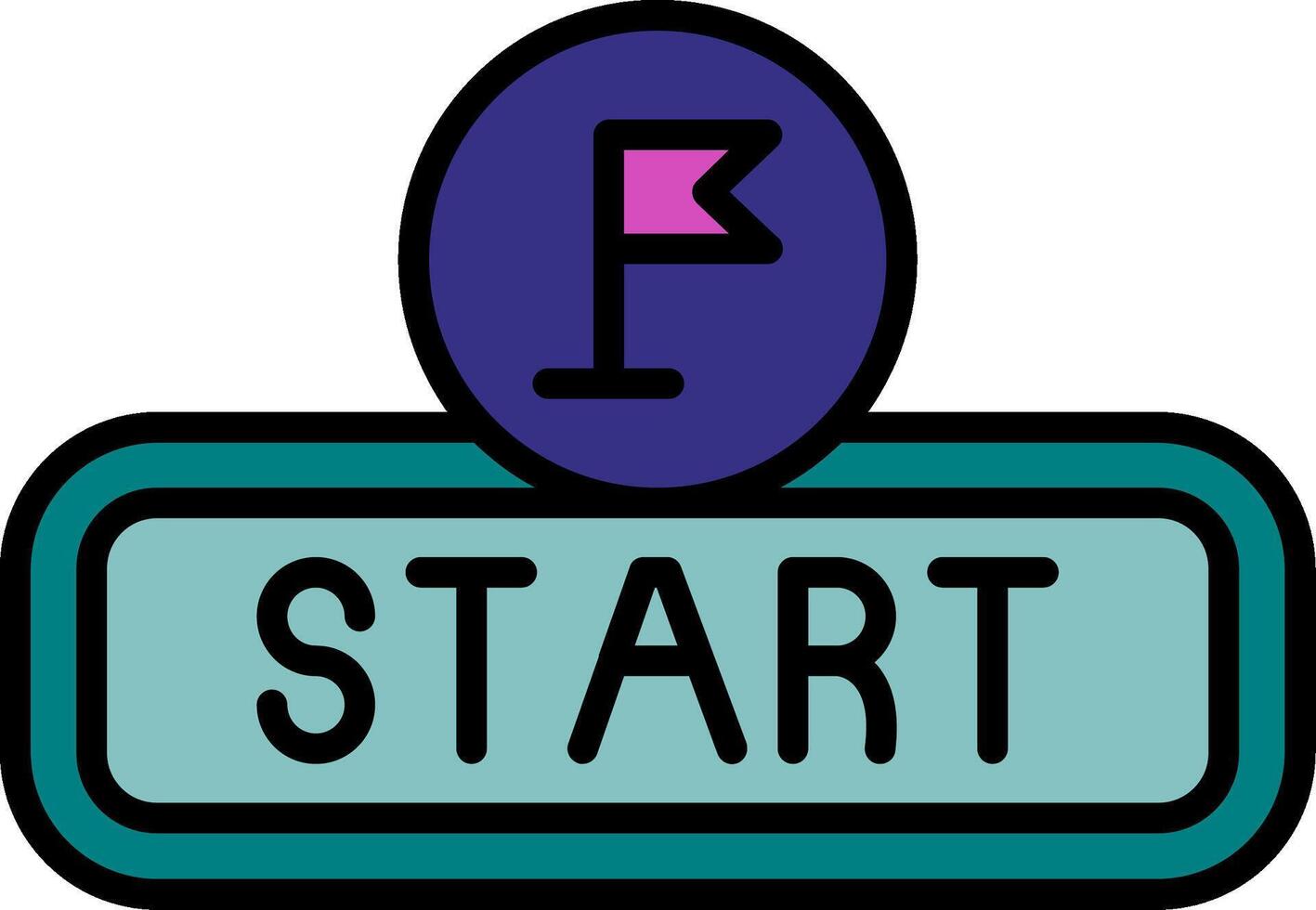 Start Line Filled Icon vector