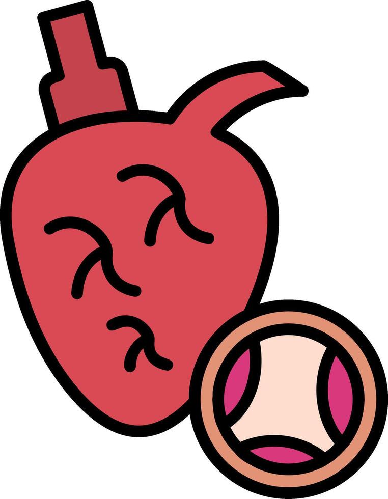 Aortic Line Filled Icon vector