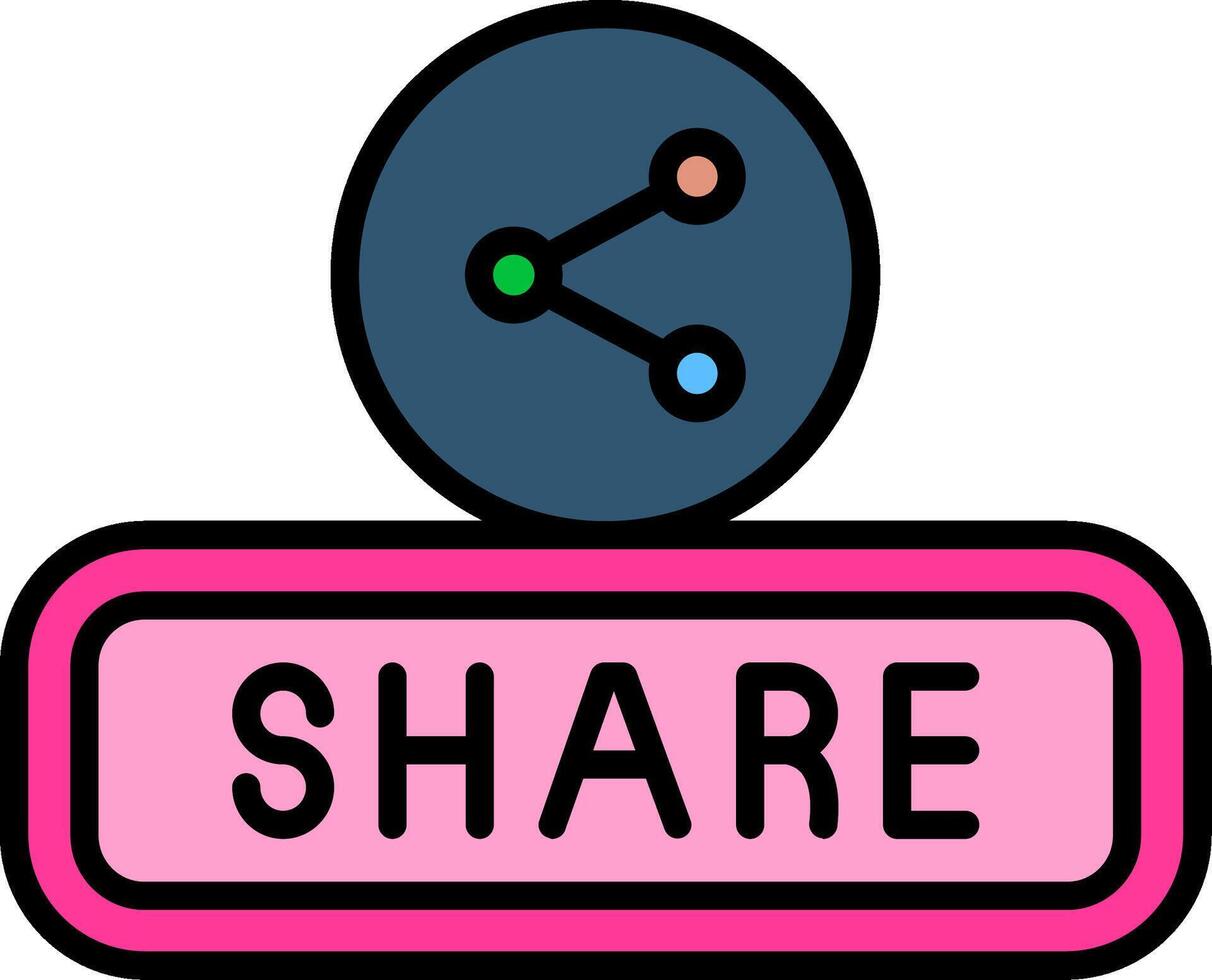 Share Line Filled Icon vector