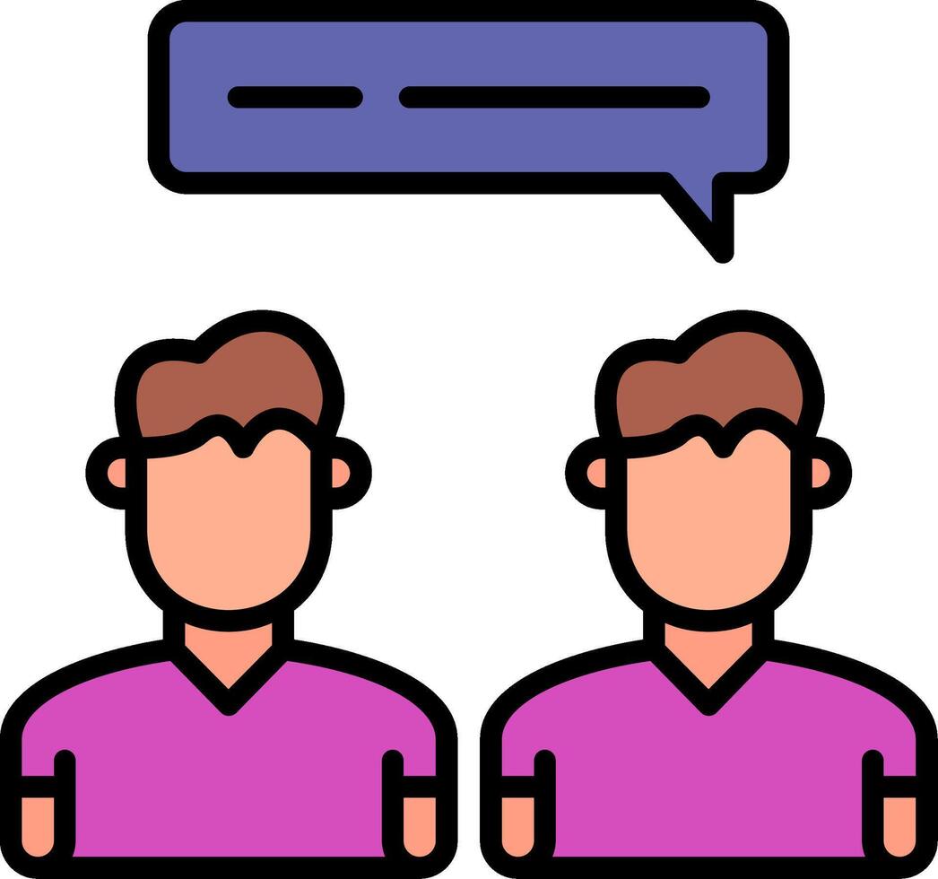 In Person Discussion Line Filled Icon vector