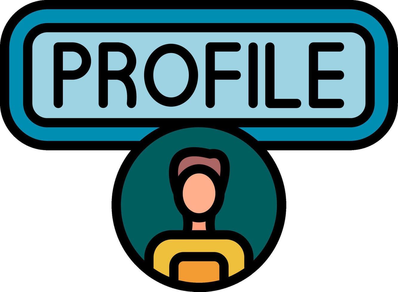 User Profile Line Filled Icon vector