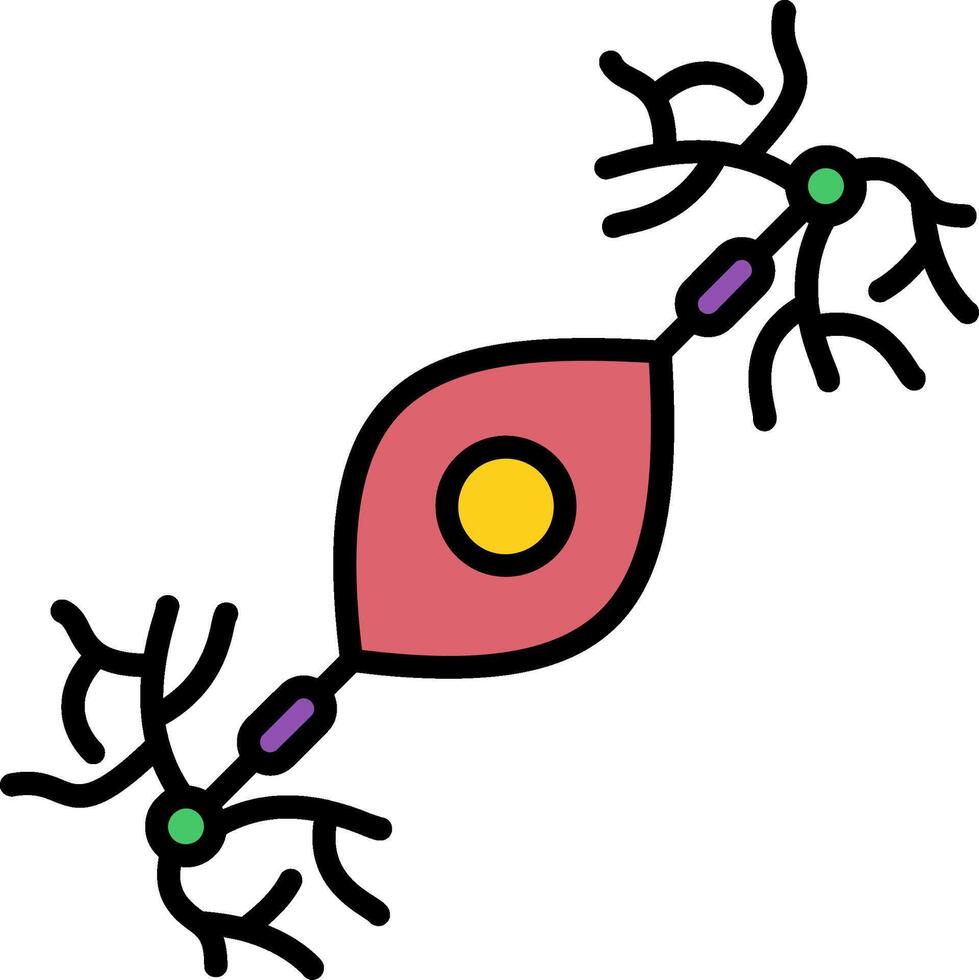 Bipolar Neuron Line Filled Icon vector