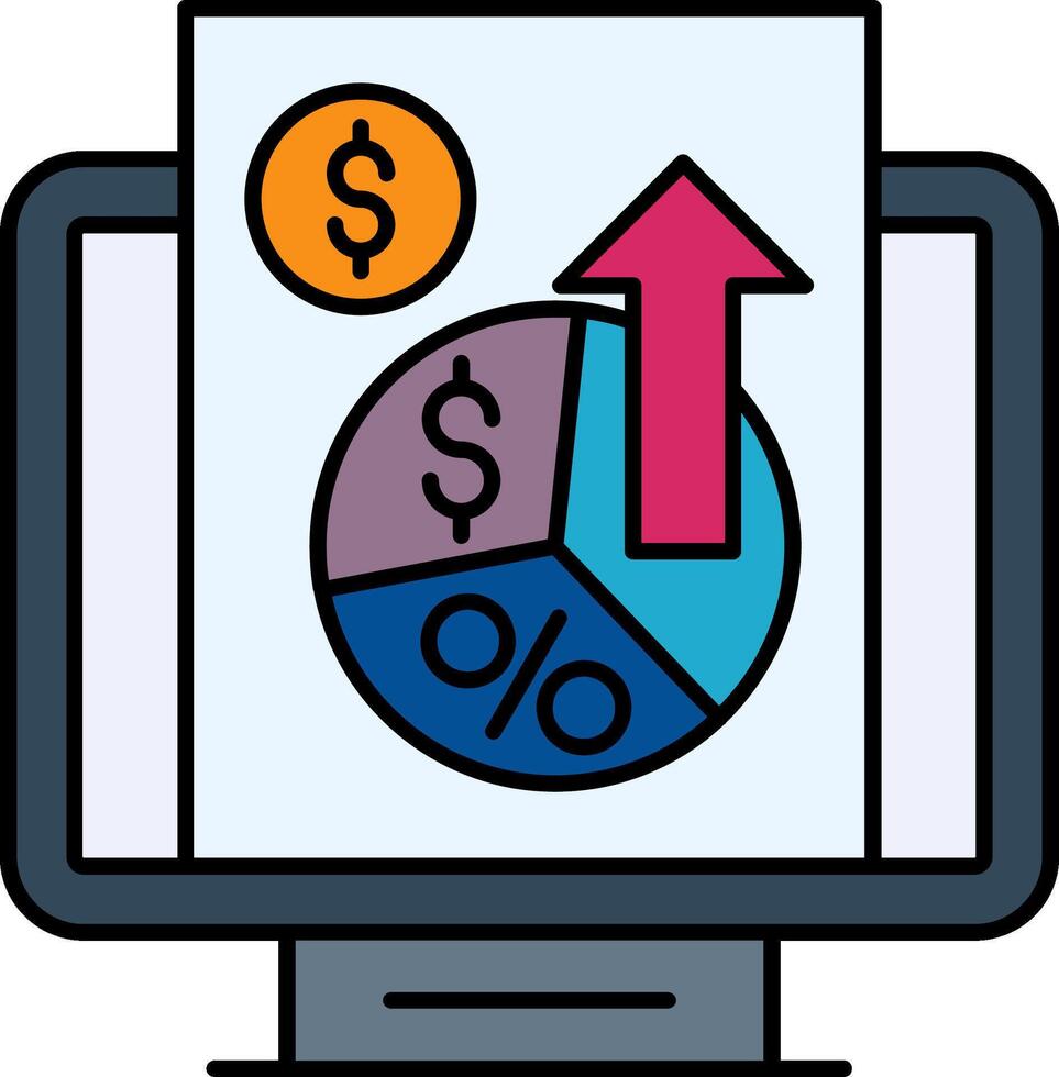 Profit Margin Line Filled Icon vector