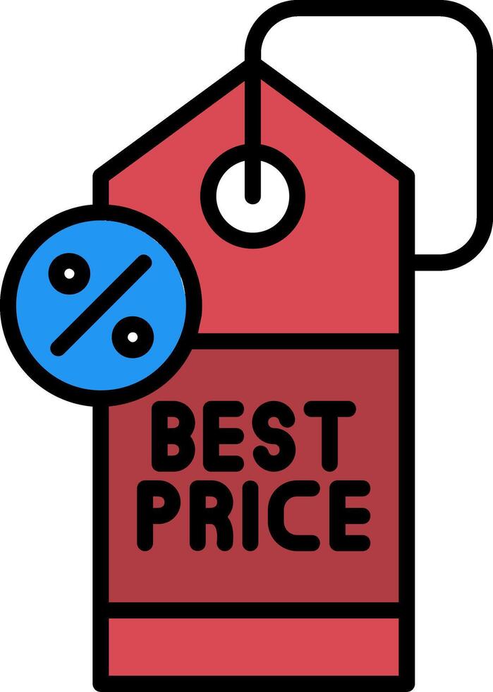 Best Price Line Filled Icon vector