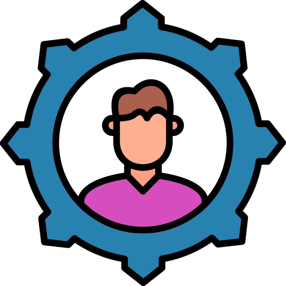 Employee Skills Line Filled Icon vector