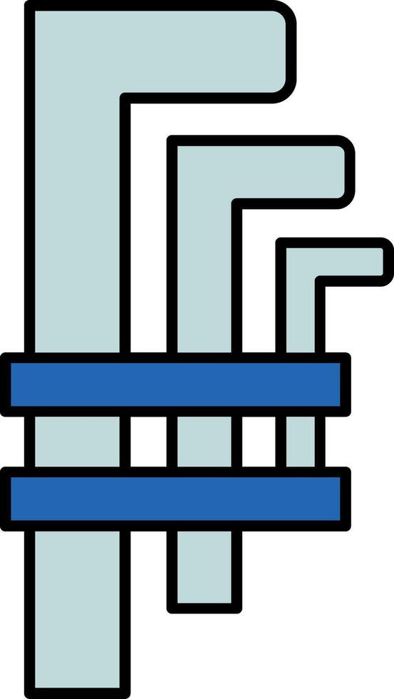 Hex Key Line Filled Icon vector