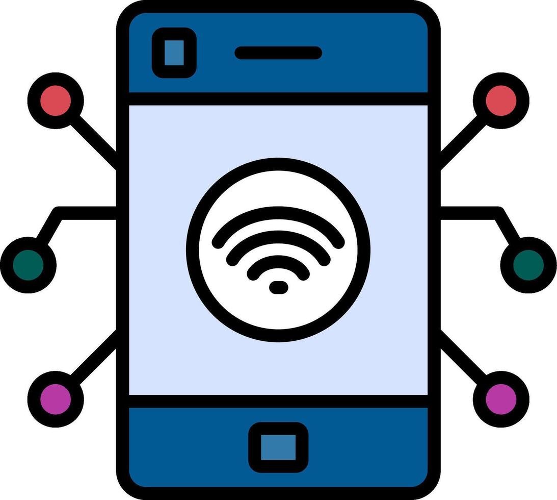 Iot Line Filled Icon vector