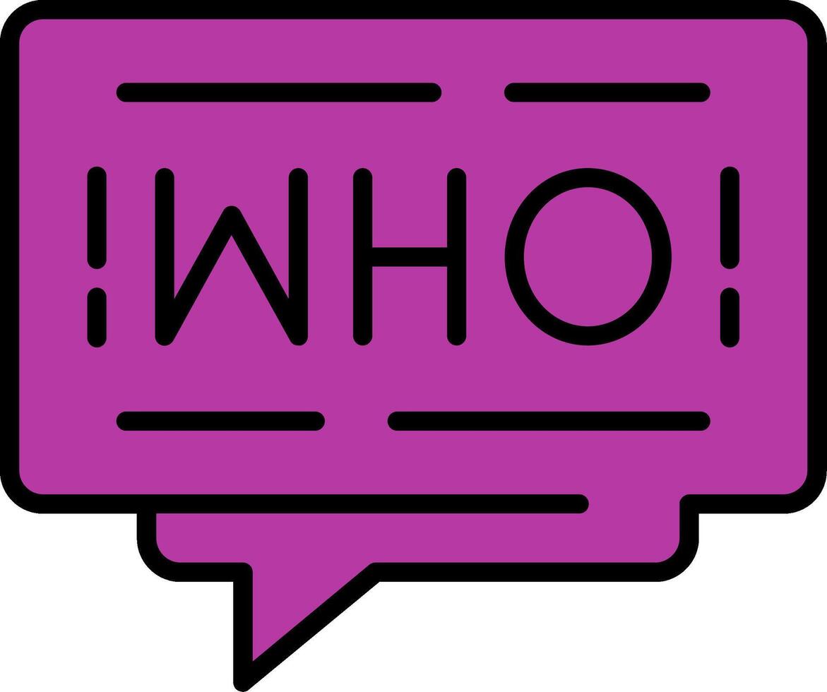 Who Line Filled Icon vector