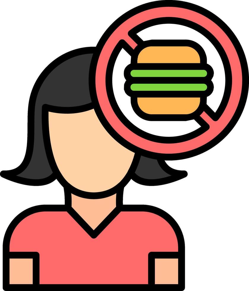 Eating Disorder Line Filled Icon vector