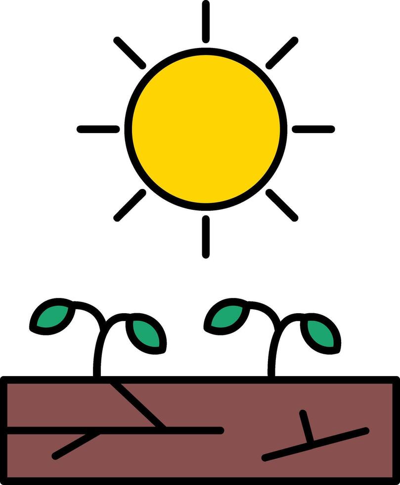 Desertification Line Filled Icon vector