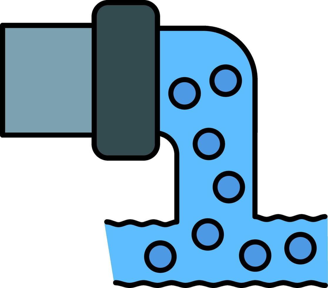 Sewage Line Filled Icon vector