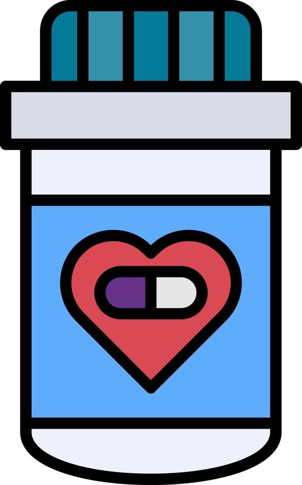 Heart Medicine Line Filled Icon vector