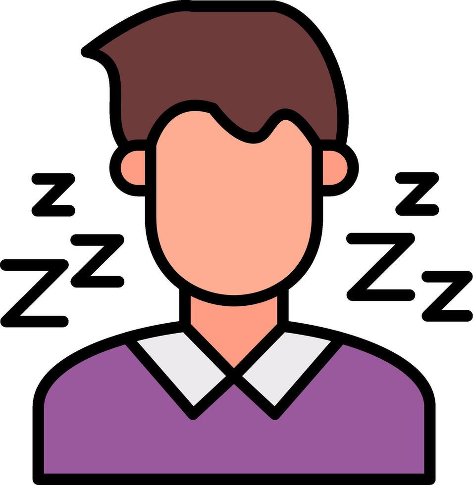 Tiredness Line Filled Icon vector