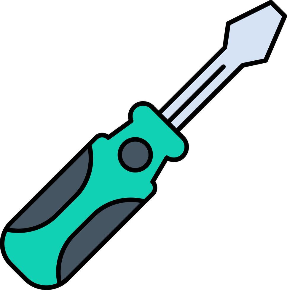 Screwdrive Line Filled Icon vector