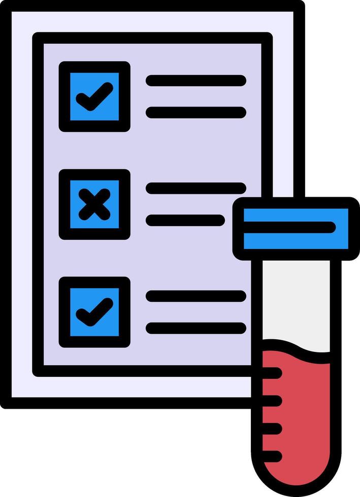 Blood Test Line Filled Icon vector