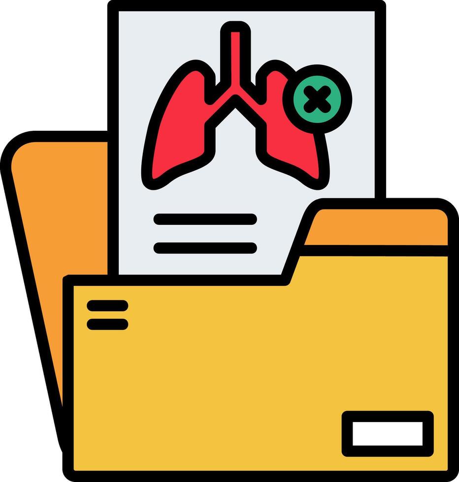 Tuberculosis Folder Line Filled Icon vector