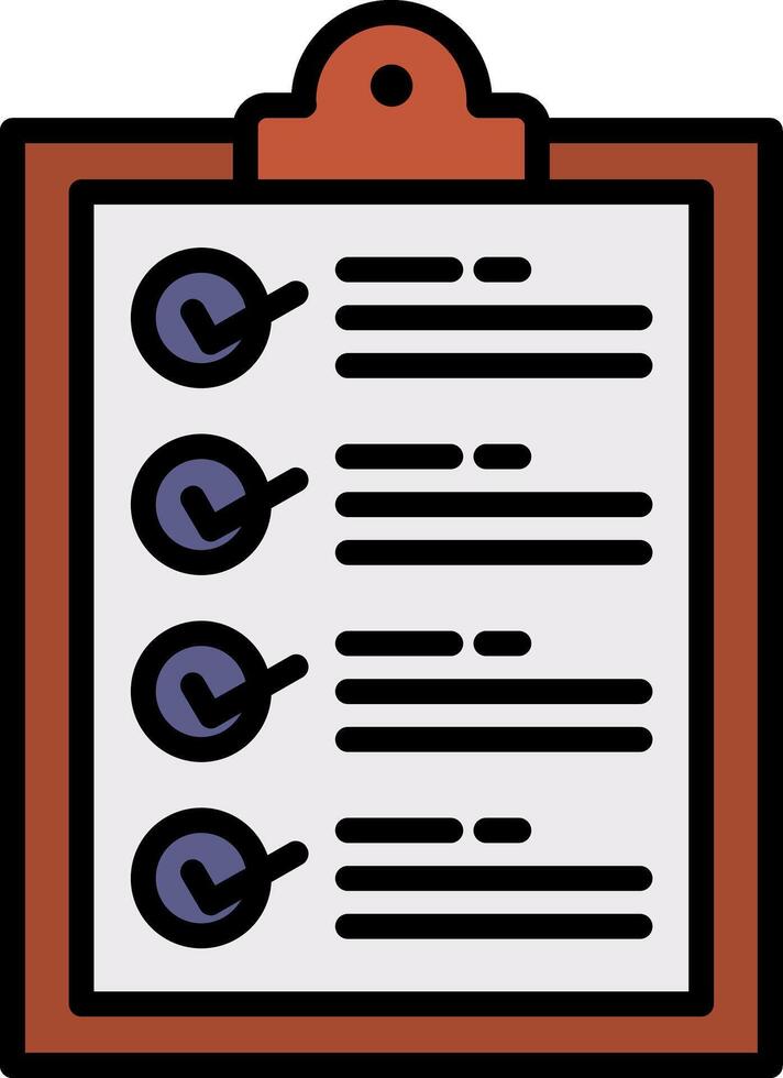 Checklist Line Filled Icon vector