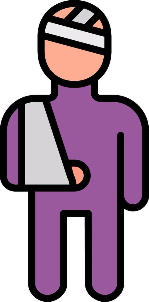 Injury Line Filled Icon vector