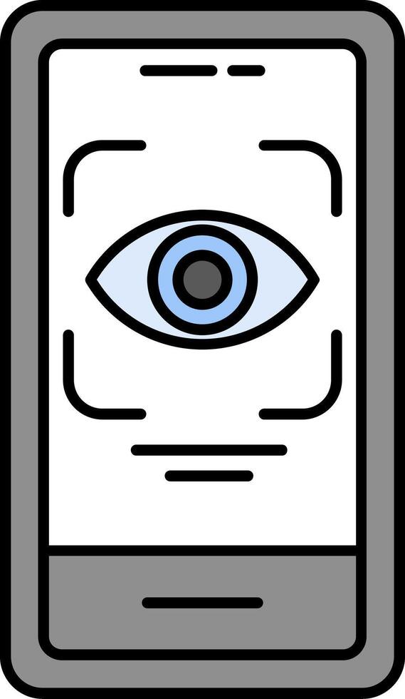 Retina Scanner Line Filled Icon vector